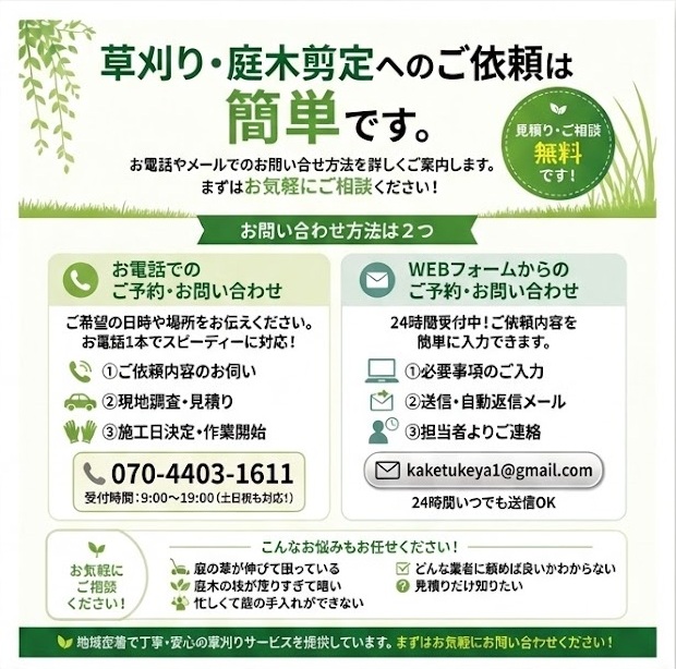 今すぐお問い合わせを！