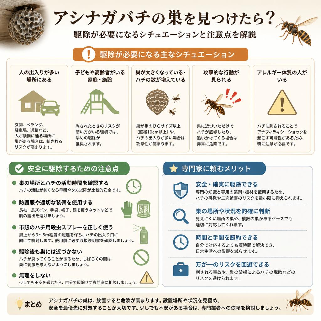 アシナガバチ駆除は必要か？
