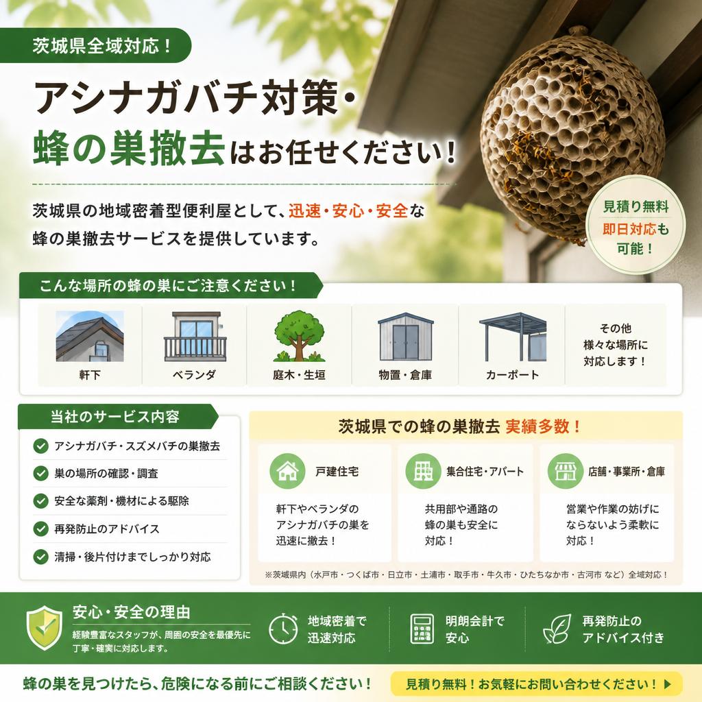 茨城県のアシナガバチ・害虫対策